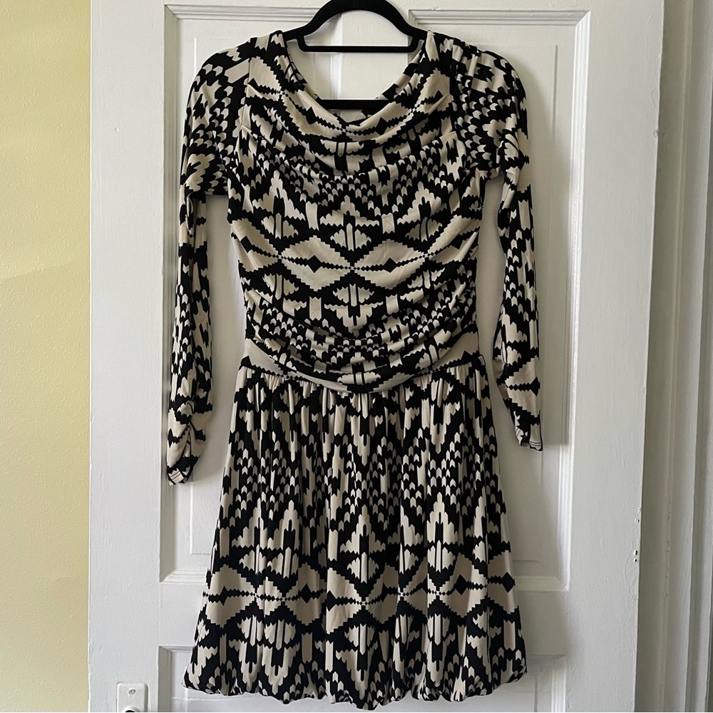 Leota Bubble Hem Dress with Ruched Long Sleeves and Ruching at th…
